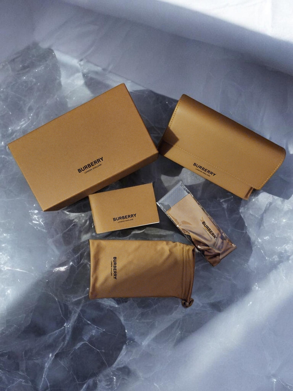 Burberry Tan Accessory Bundle with Branded Case
